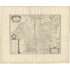 Antike Karte des deutschen Deutschlands in der römischen Zeit, um 1660