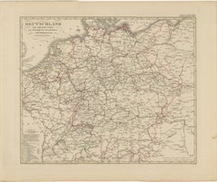 Mapa antiguo de Alemania y ferrocarriles - Panorama de la red de transportes, 1857