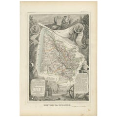 Antique Map of Gironde ‘France’ by V. Levasseur, 1854
