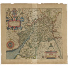 Mapa antiguo de Gloucestershire por Camden, c.1607