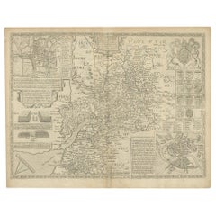 Carte ancienne du Gloucestershire par John Speed, '1676'