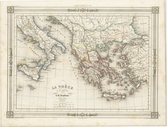 Antique Map of Greece and Its Colonies, with Frame Style Border