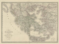 Antique Map of Greece and the Greek islands by Lapie, 1842