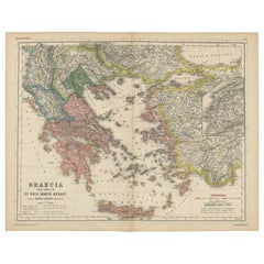 Antique Map of Greece and the Islands by H. Kiepert, circa 1870