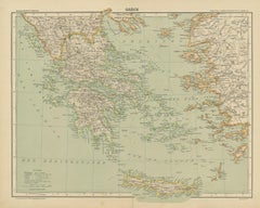 Antique Map of Greece and the Mediterranean by Hachette & Cie, '1896'