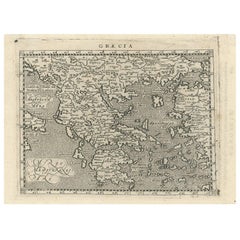 Antique Map of Greece by G. Magini, 1597 Antique Map of Greece by G. Magini, 1597