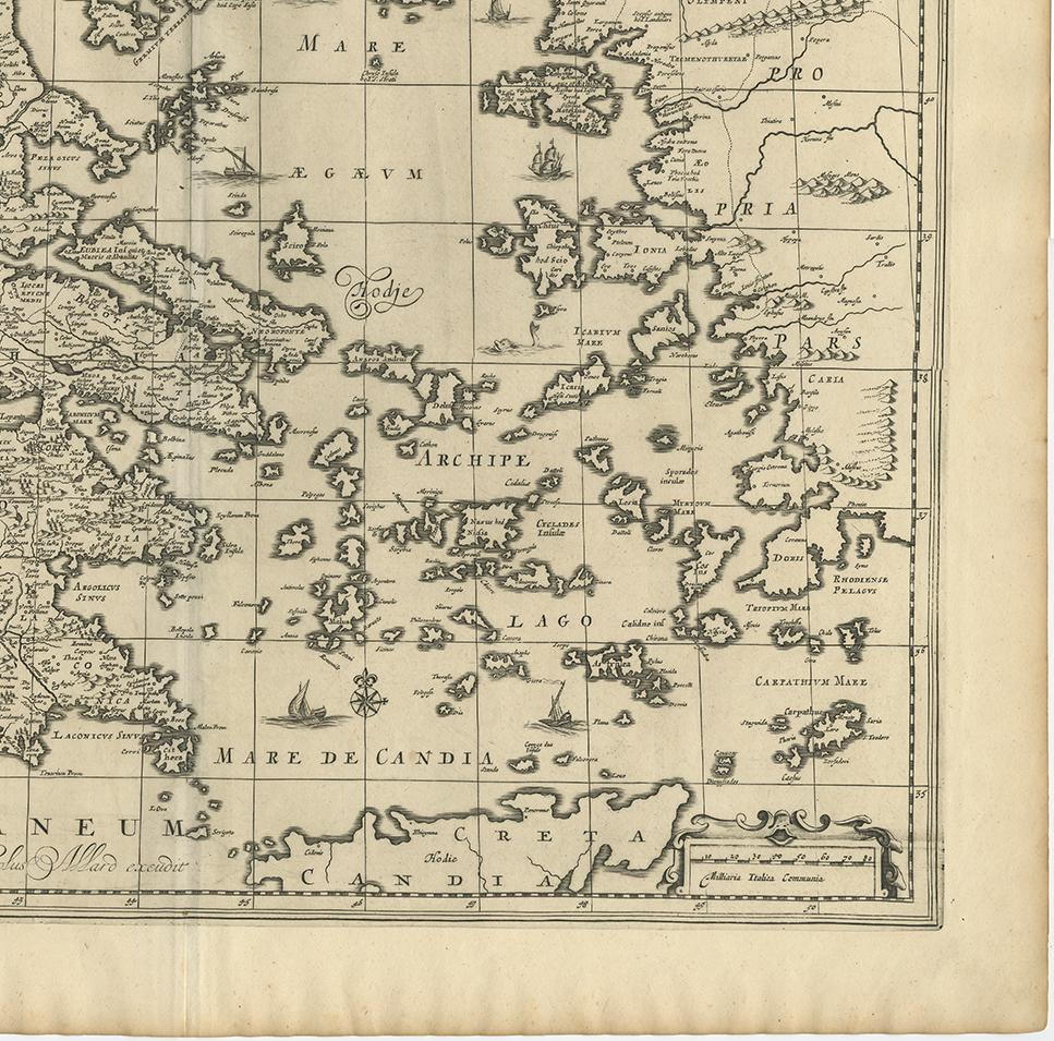 Antique Map of Greece by Allard (c.1698) In Good Condition For Sale In Langweer, NL