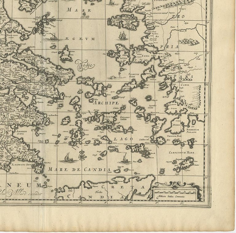 17th Century Antique Map of Greece by Allard (c.1698) For Sale