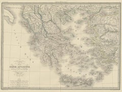 Antique 1842 Map of Greece by Pierre M. Lapie, Mid-19th Century