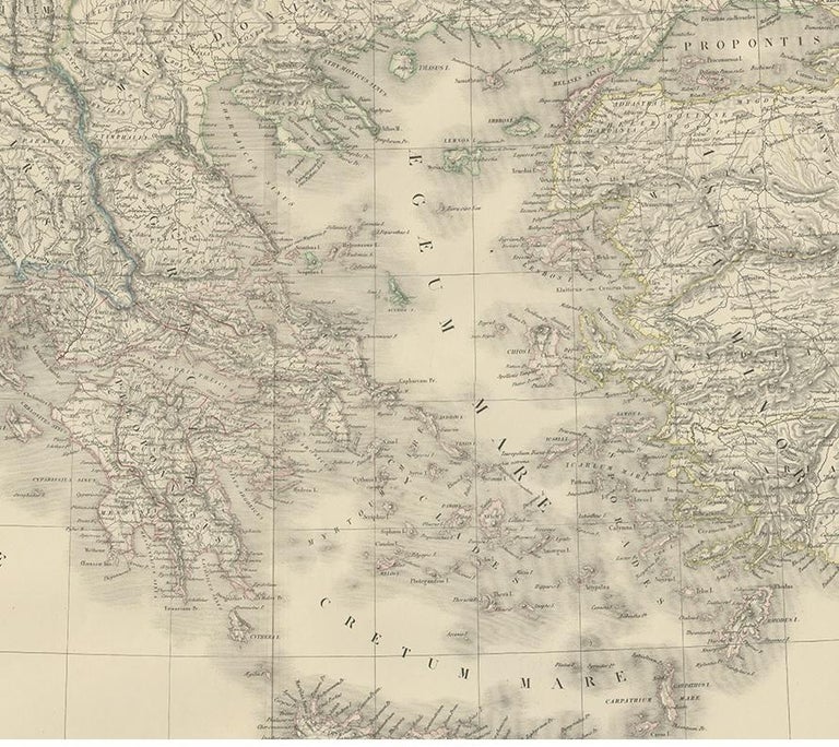 19th Century Antique Map of Greece by Lapie, 1842 For Sale