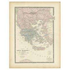 Carte ancienne de la Grèce par Levasseur, '1875'