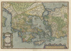 Antique Map of Greece by Ortelius, circa 1579