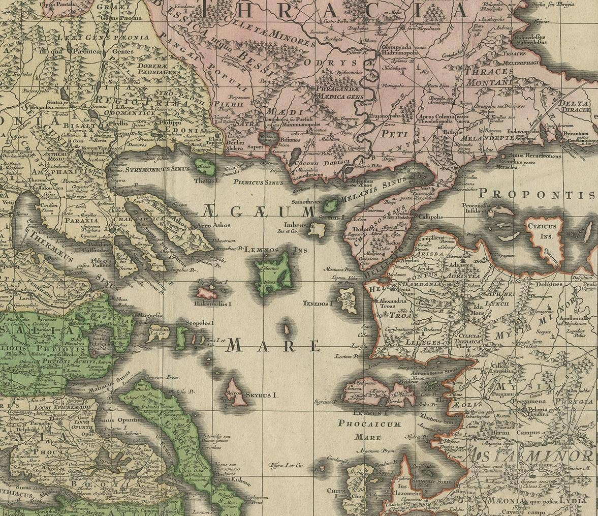 Antique Map of Greece by Seutter or Lotter, 'c.1740'