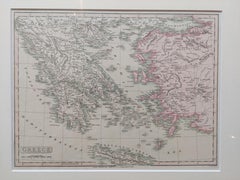 Original Antique Map  in Frame of Greece by Smith '1818'
