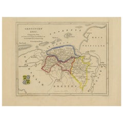 Mappa antica di Groninga di Veelwaard, 1865 ca.