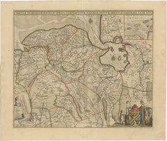 Antique Map of Groningen with Contemporary Hand Coloring