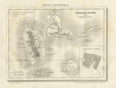 Antique Map of Guadeloupe and Dependencies – France Pittoresque, c. 19th Century