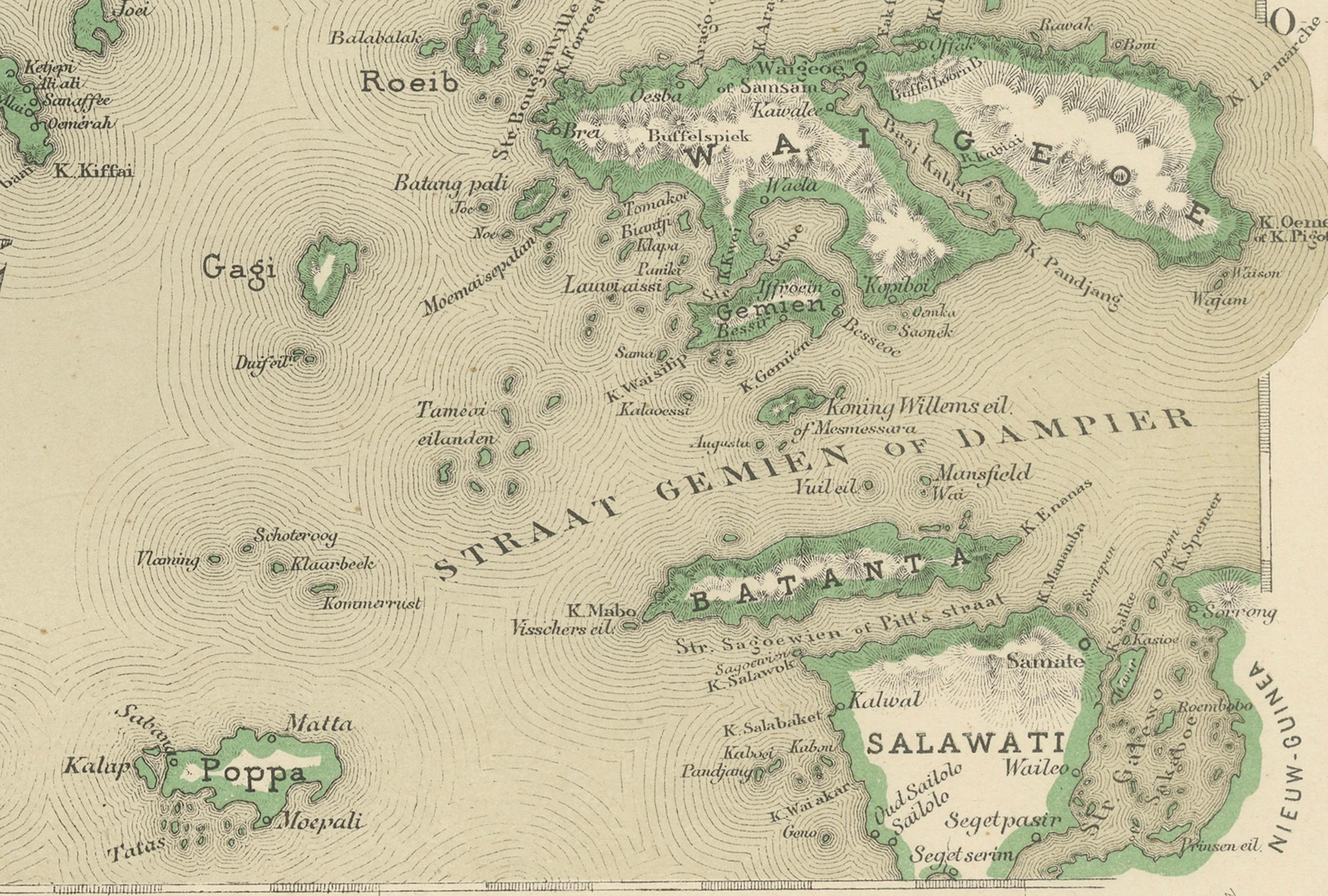 Mapa antiguo de Halmahera, Ternate, Tidore,  Molucas de Dornseiffen - 1884 Papel en venta