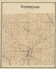 Antique Map of Harrison County 'Ohio' by Titus, 1871