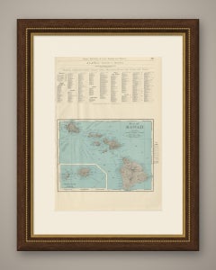 Antique Map of Hawaii, with Oahu and Honolulu, Rand McNally, 1899
