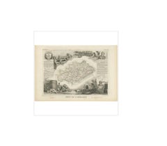 Carte ancienne de l'Hérault 'France' par V.I.I., 1854