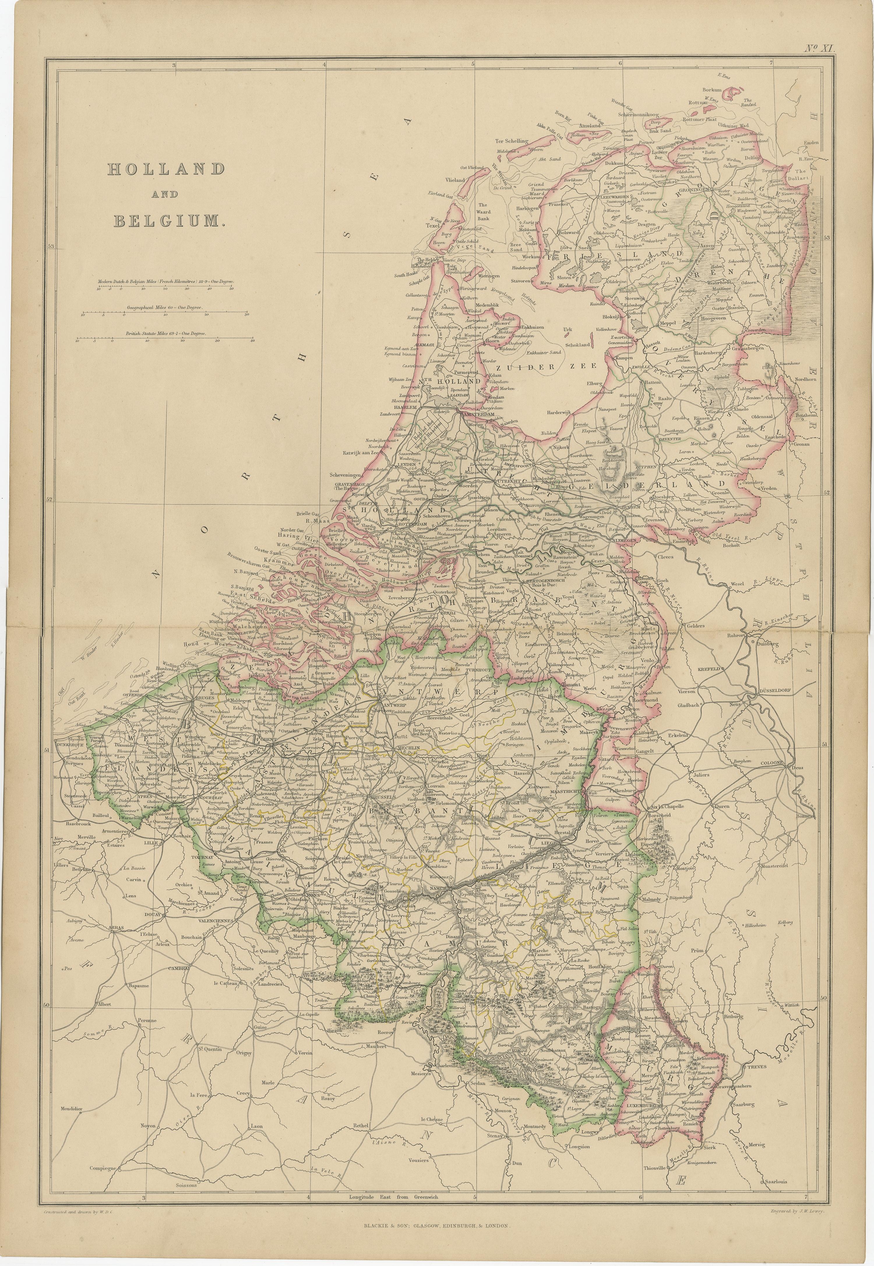 holland and belgium map