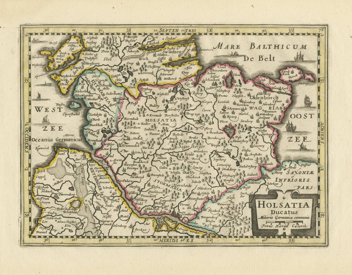 Antique Map of Holstein, Germany