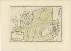 Antique Map of Hondarribia Near the Bidasoa River, France & Spain