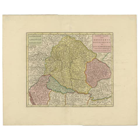 Antique Map of Hungary and Transylvania by Isaak Tirion, Amsterdam c.1740