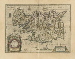Antique Map of Iceland by Blaeu, circa 1640