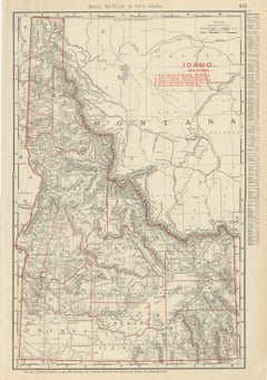 Antique Map of Idaho, The Gem State, Rand McNally, 1899