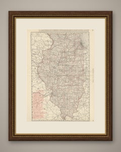 Antique Map of Illinois, The Prairie State, Rand McNally, 1899