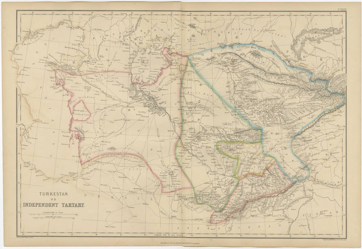 Antique Map of Independent Tartary by W. G. Blackie, 1859
