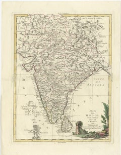 Antique Map of India and Ceylon, along with the Maldives