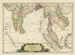 Carte ancienne de l'Inde et de l'Asie du Sud-Est par Sanson '1654'
