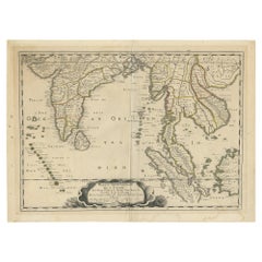Carte ancienne de l'Inde et de l'Asie du Sud-Est par Sanson:: '1654'