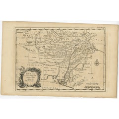 Antique Map of India as Described It Was before the 5th Century, 1744