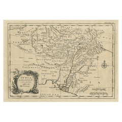 Antique Map of India as Described It Was before the 5th Century, 1744