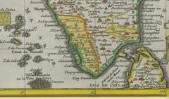Antique Map of India during the height of the Mughal Imperial Expansion, 1713