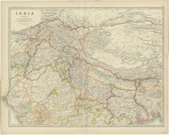 Antique Map of India 'Northern' by Johnston '1909'
