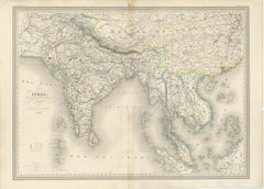 Antique Map of India & Southeast Asia – Chevalier Engraving, Malte-Brun, 1853