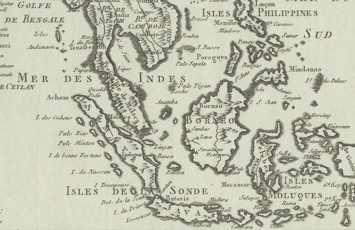 Antique Map of India, the East Indies and the Philippines