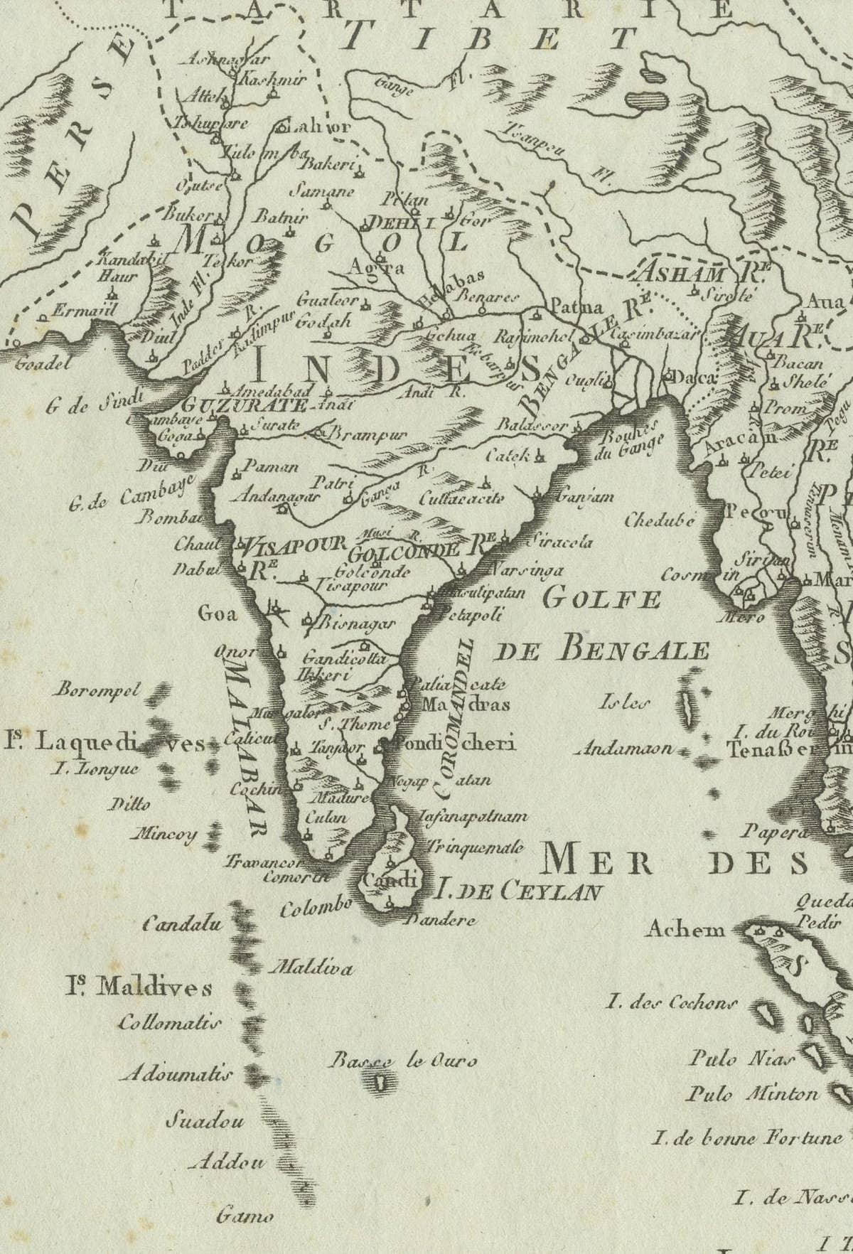 Antique Map of India, the East Indies and the Philippines