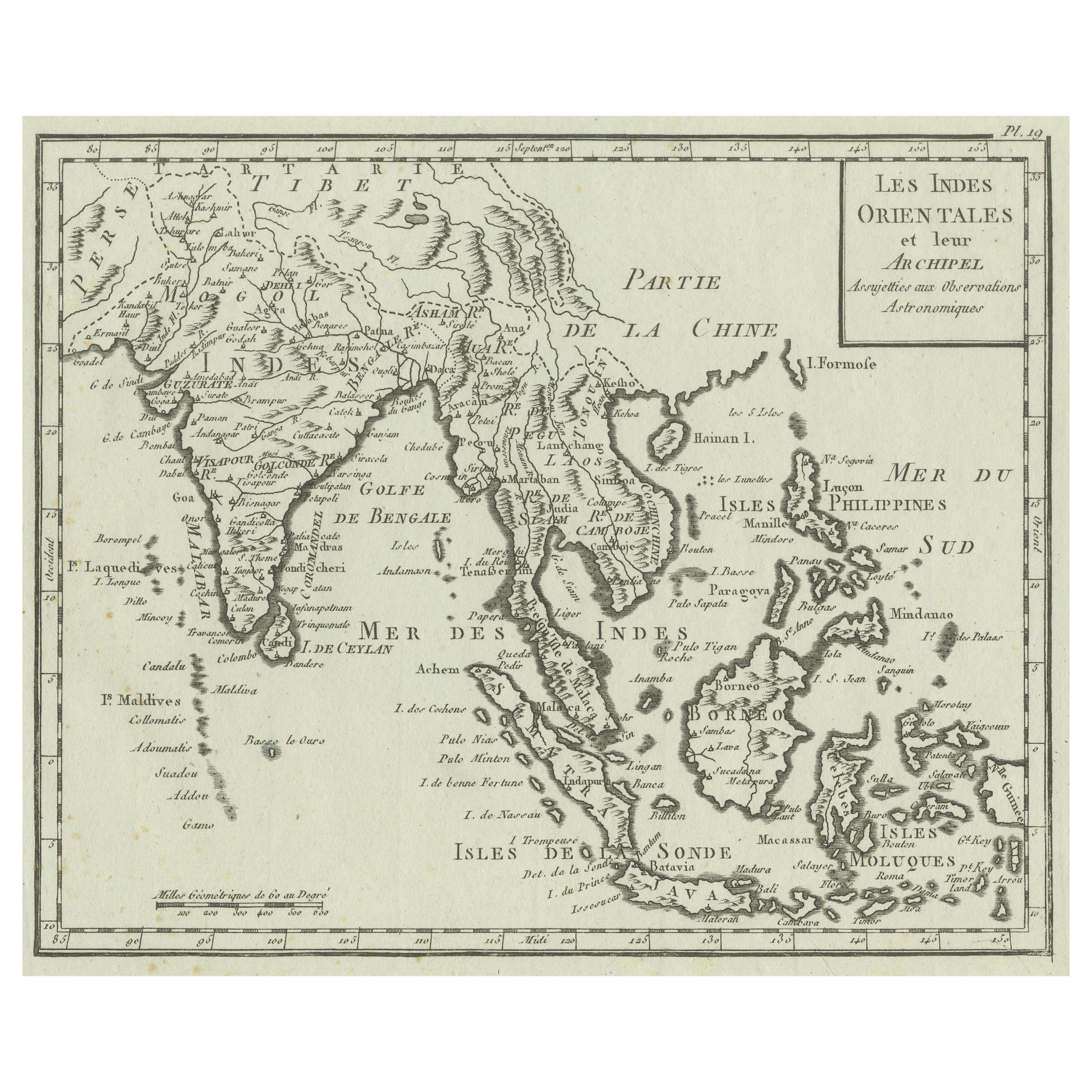 Mappa antica dell'India, delle Indie Orientali e delle Filippine