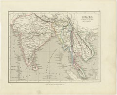 Antique Map of India to Southeast Asia