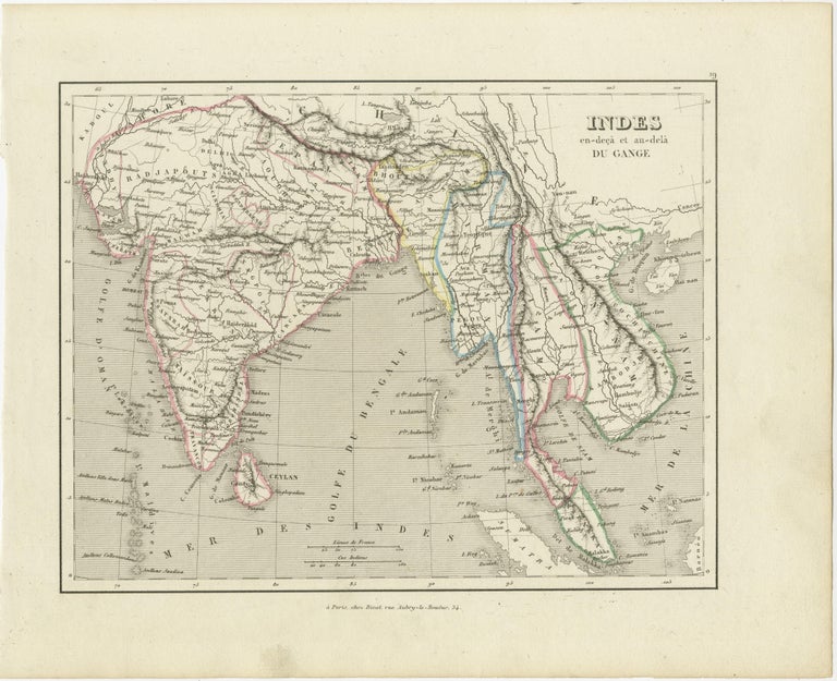 Antique Map of India to Southeast Asia For Sale at 1stDibs
