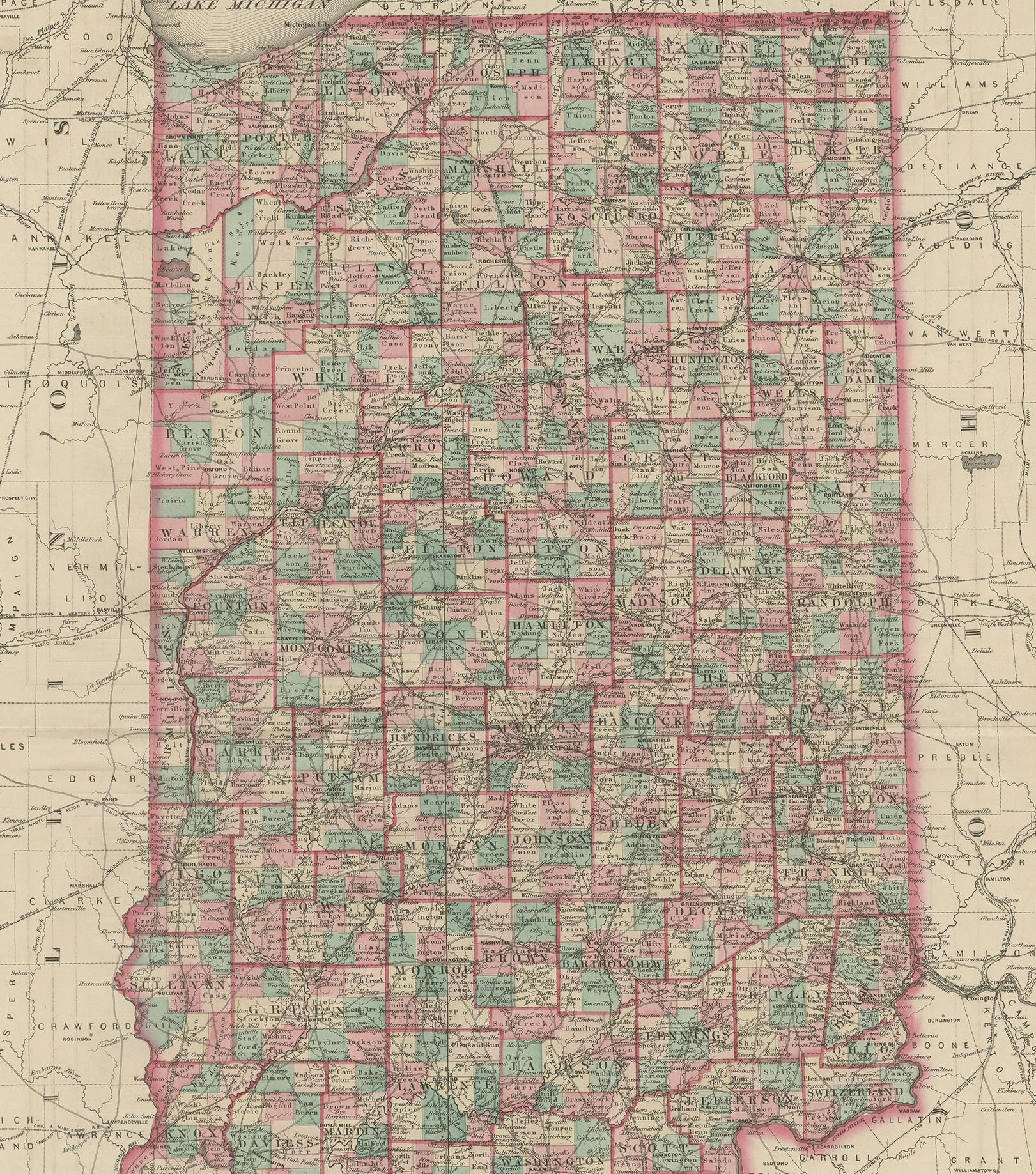 map of illinois and indiana border
