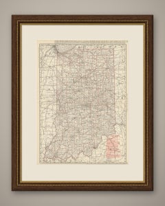 Antique Map of Indiana, The Hoosier State, Rand McNally, 1899
