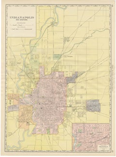 Antique Map of Indianapolis, The Circle City, Rand McNally, 1899