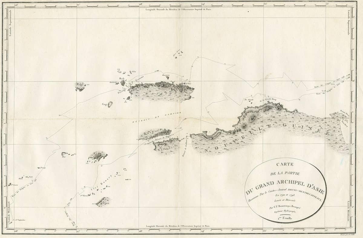 Antique Map of Indonesia by C.F. Beautemps-Beaupre, circa 1807